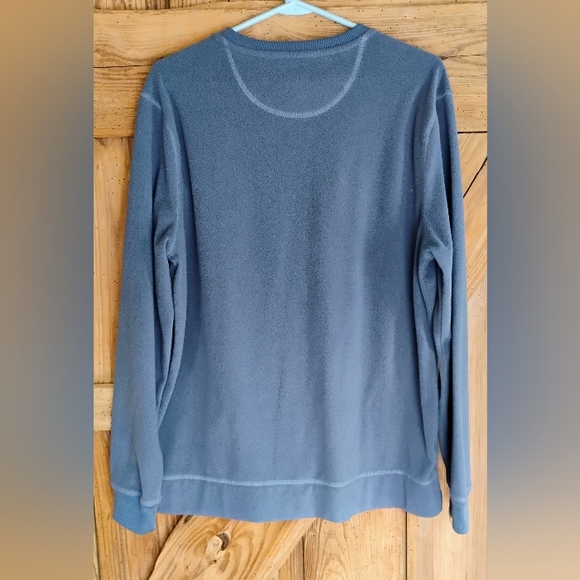 G.H. Bass & Co. Men's Fleece Sweater Pullover Blue Crew Neck M-3 - Picture 2 of 7